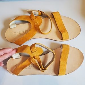 Cornetti suede leather ankle strap sandals NWOB